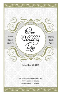 Wedding Program Cover Template 13E - Version 1